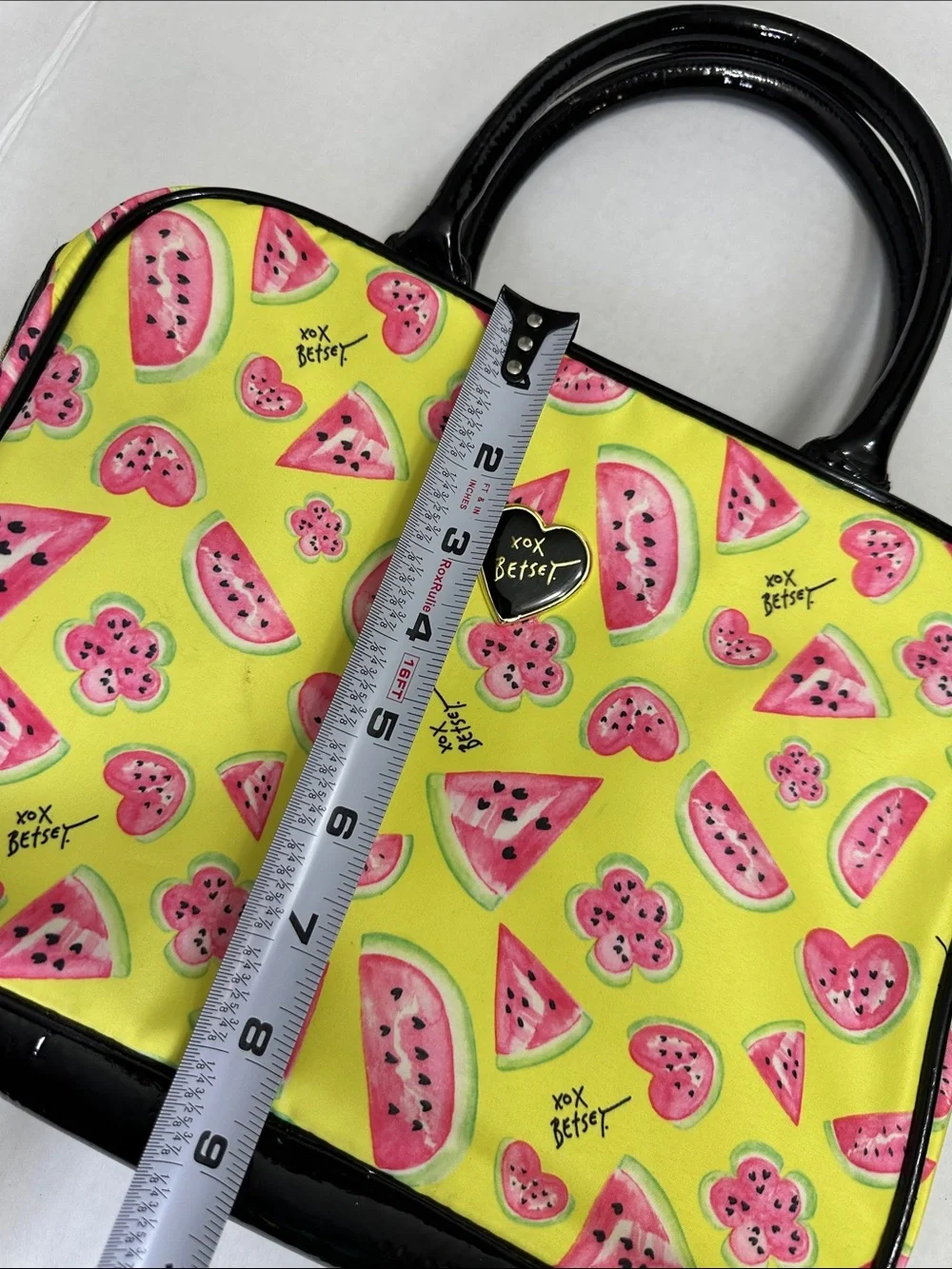 Betsey Johnson Yellow Pink Watermelon Cosmetic Bag Travel